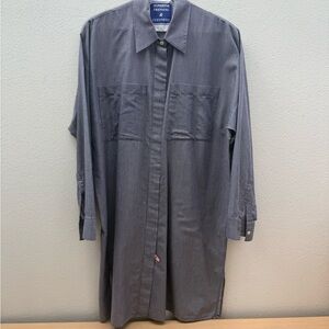 Acne Studios Blue Striped Shirt Dress